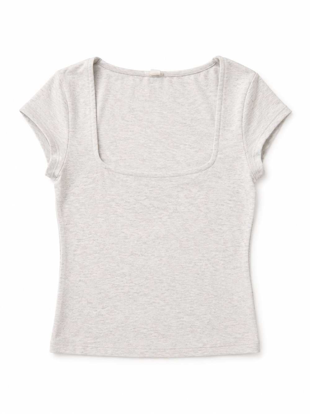 Garage Women’s Square Neck Short Sleeve Top in Light Gray